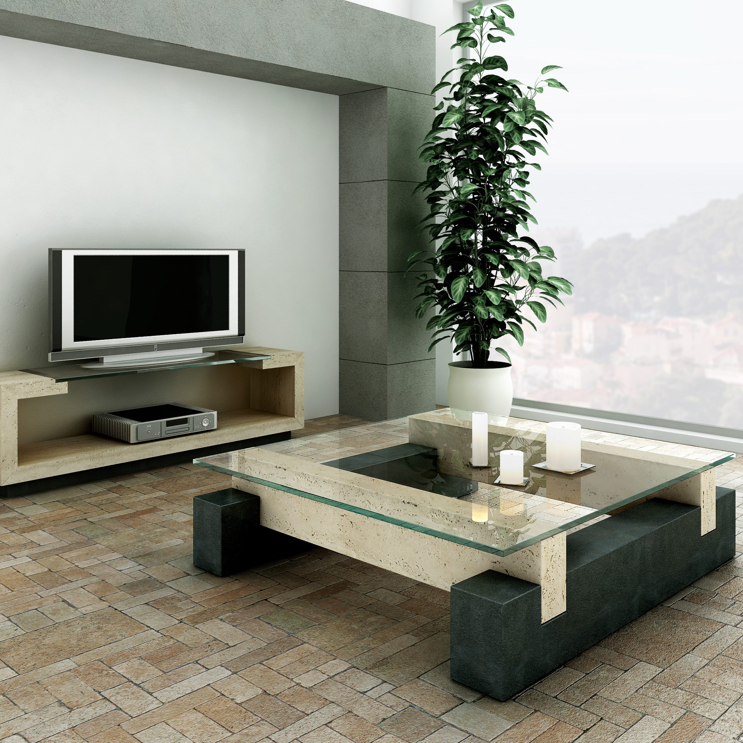 mesa diseño mármol pizarra marble slate design table