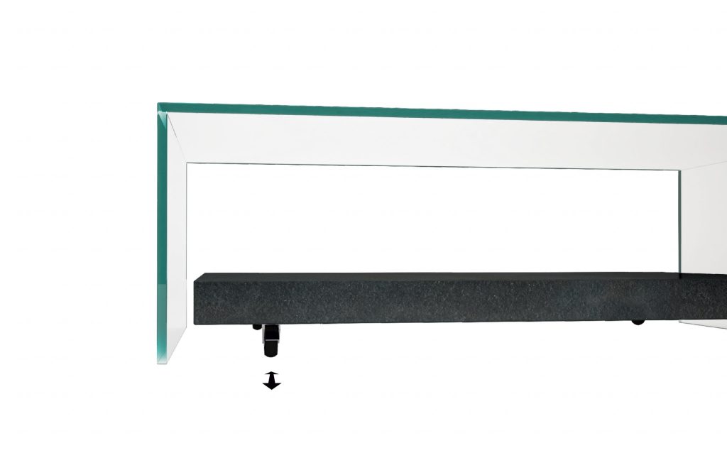 mesa centro mármol cristal Alba pizarra negra