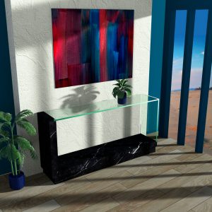 consola diseño mármol cristal