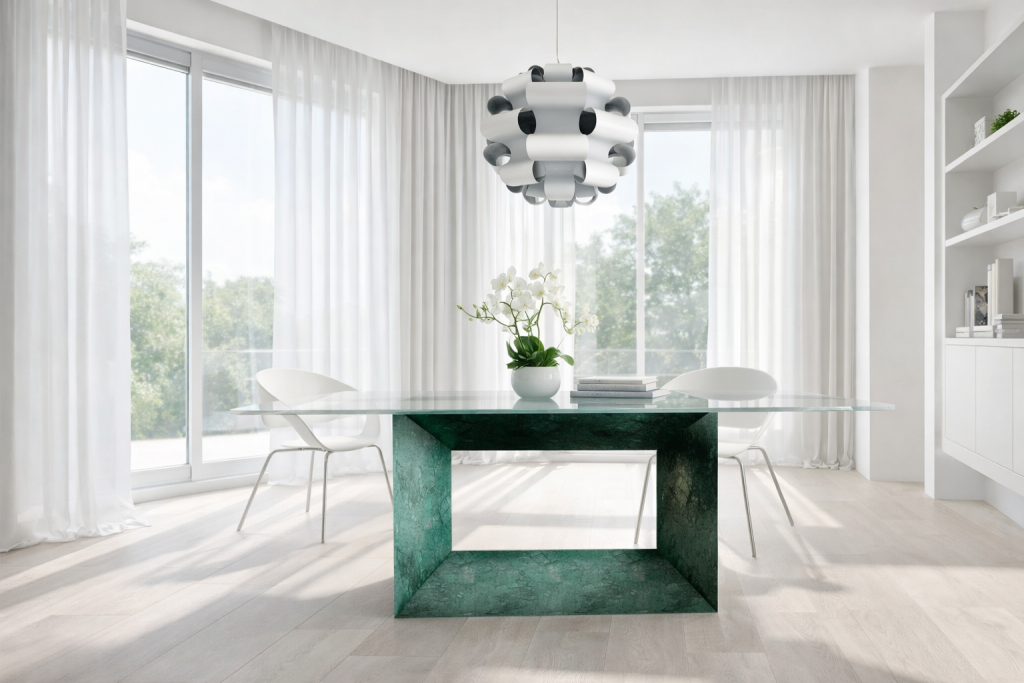 MESA COMEDOR MÁRMOL VERDE MYA