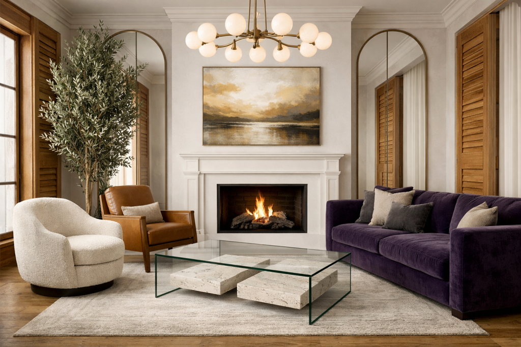 mesa Alba disñeo mármol travertino