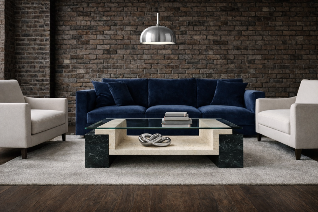 Antea salón muebles piedra: forma, materia y proporción