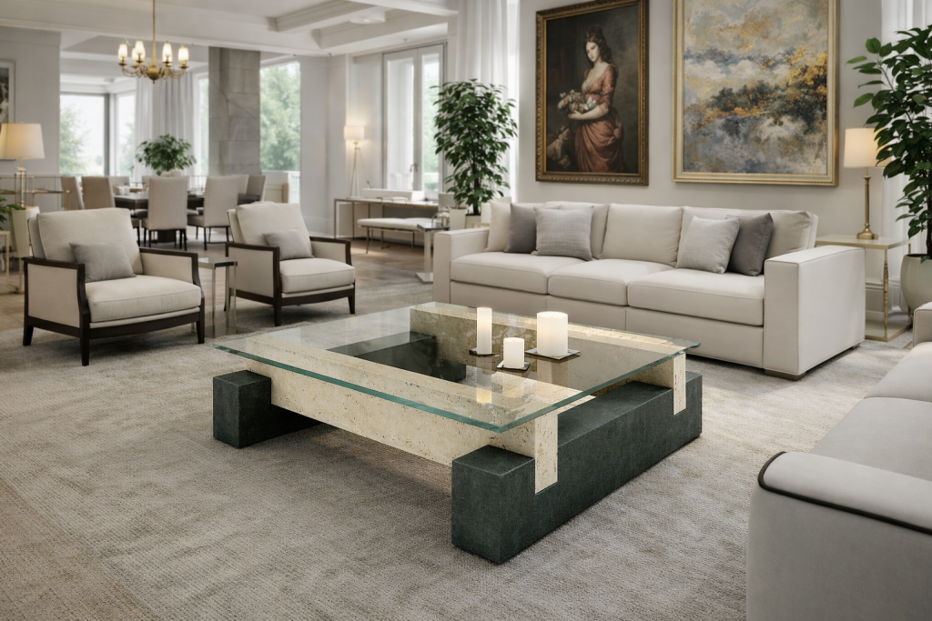 muebles de diseño en mármol mesa centro argenta