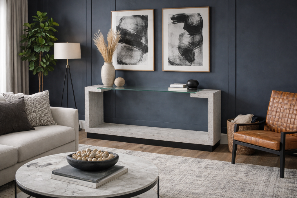 consola creta de piedra natural mármol travertino diseño