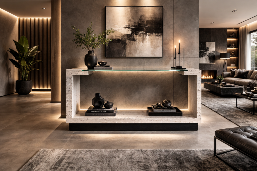 Creta consola Mármol Travertino Diseño Moderno