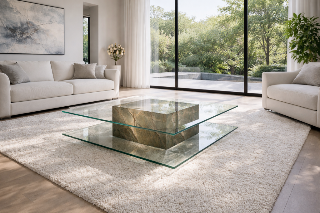 keuper mesa mármol cristal diseño