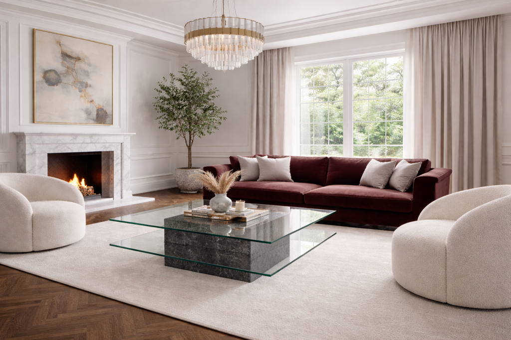 mesa de centro piedra natural y cristales keuper mesa mámrol cristal Keuper Marble Glass Table