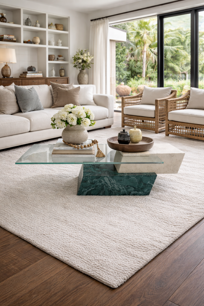 lido mesa mármol equilibrio y proporción diseño contemporáneo