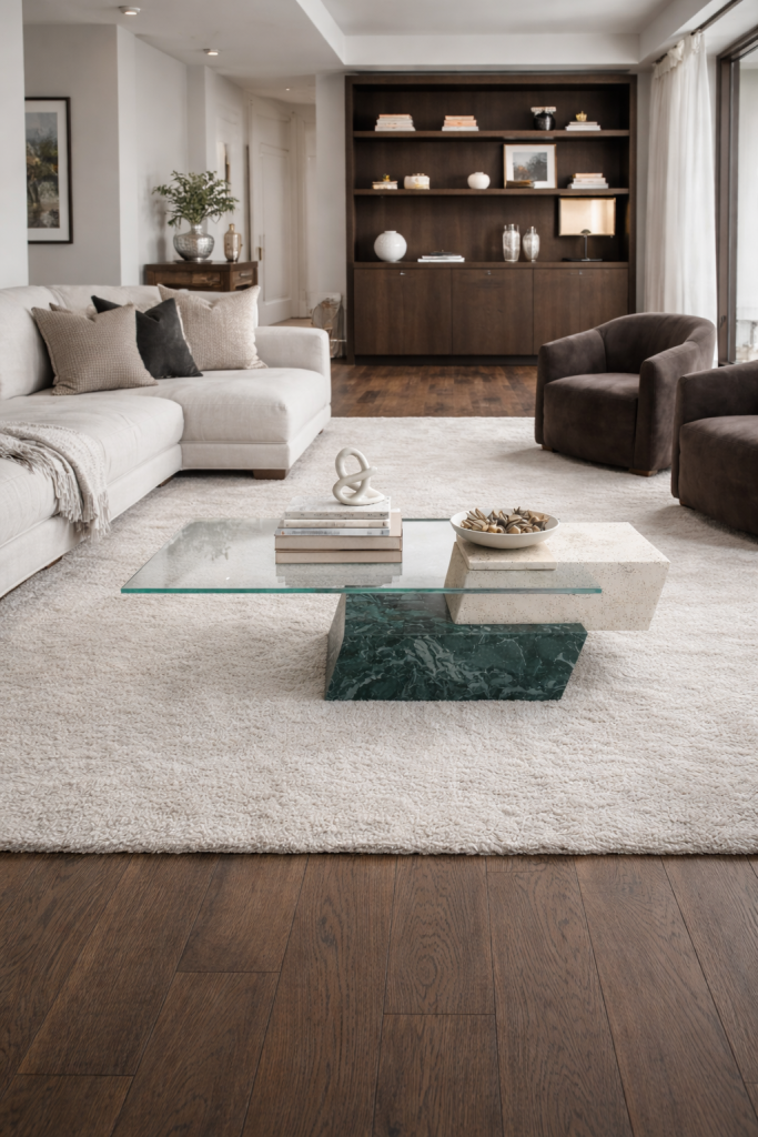 muebles de diseño en mármol lido dos bloques y cristal