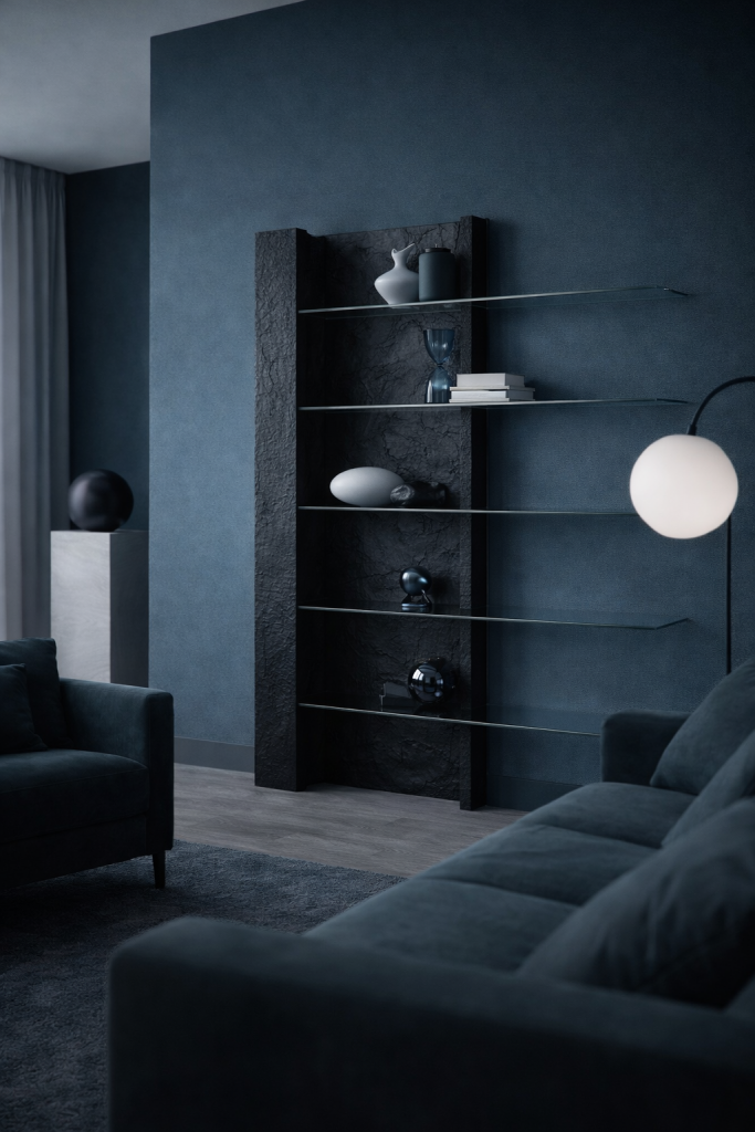 muebles de diseño en mármol estantería pizarra negra maya