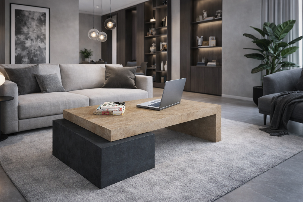 mesa salón piedra natural norita Joaquín moll