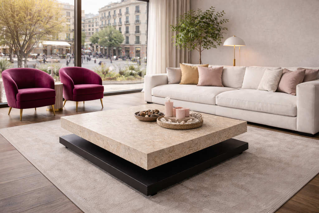 sagra mesa travertino pizarra madrid