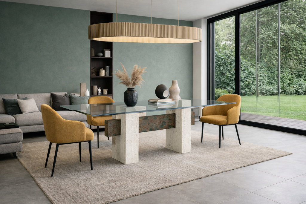 TAPIES COMEDOR MÁRMOL PIZARRA DISEÑO MEDDEL JOAQUÍN MOLL