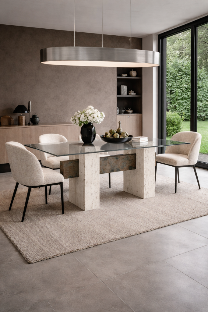 mesa comedor Tapies Mármol TRavertino