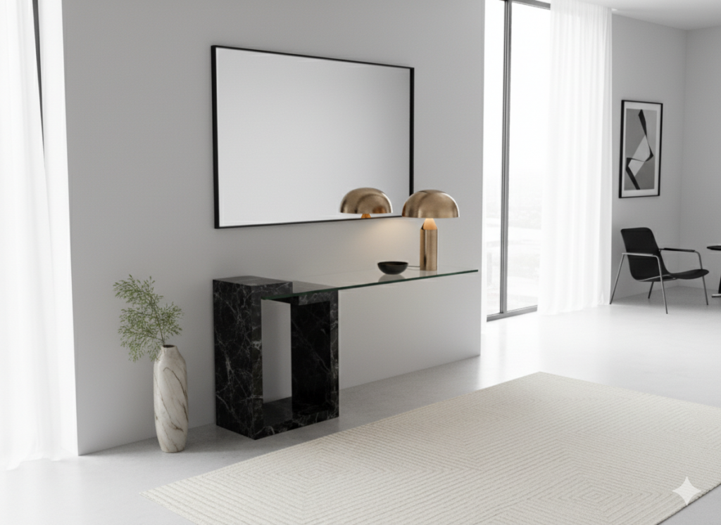 dove consola moderna mármol negro