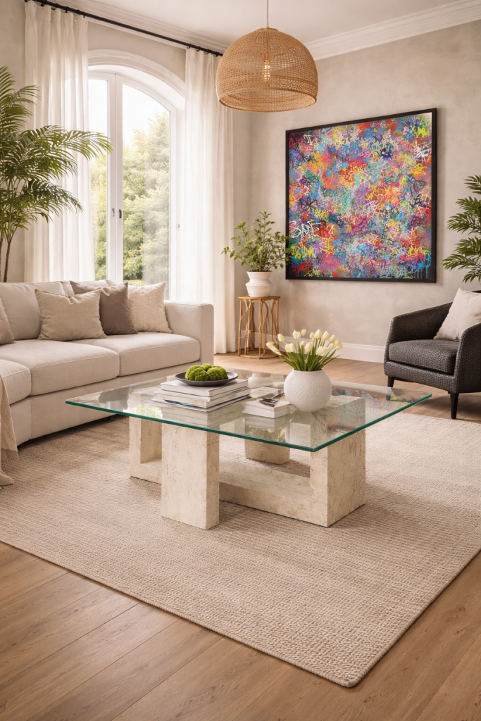 mesa de café de mármol travertino españa kliff meddel