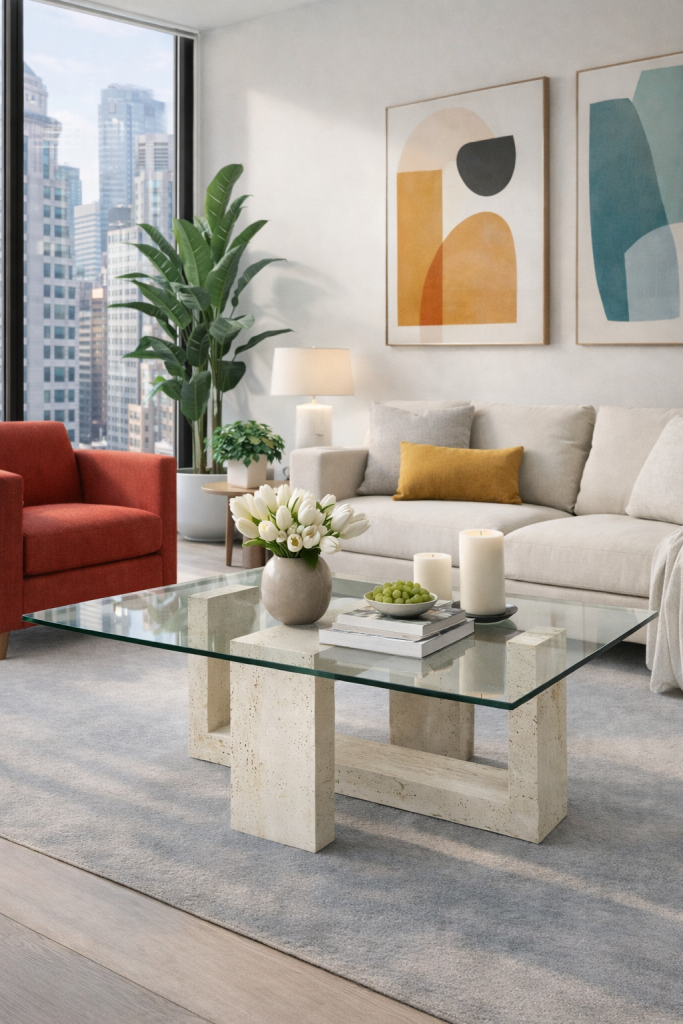 mueble mármol mesa centro kliff creaciones moll