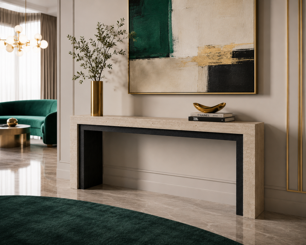 padua console table natural stone design