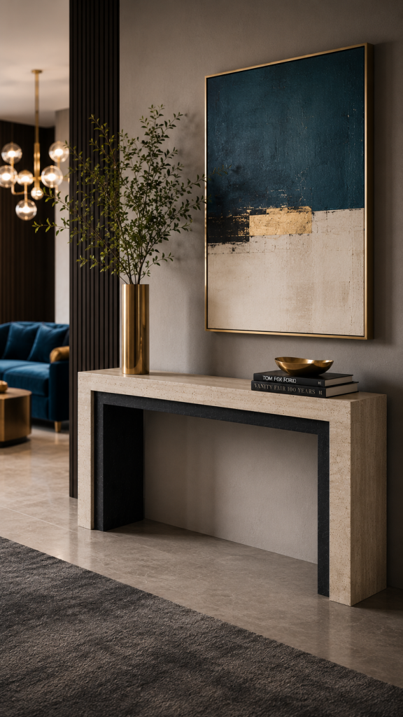 PADUA MARBLE CONSOLE TABLE NATURAL STONE