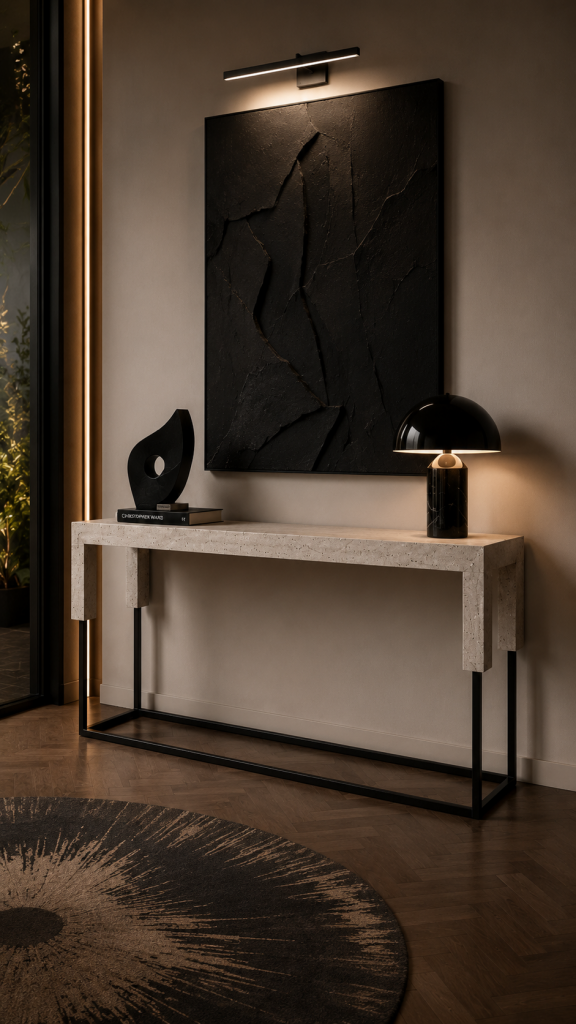 mueble consola separador mármol a medida