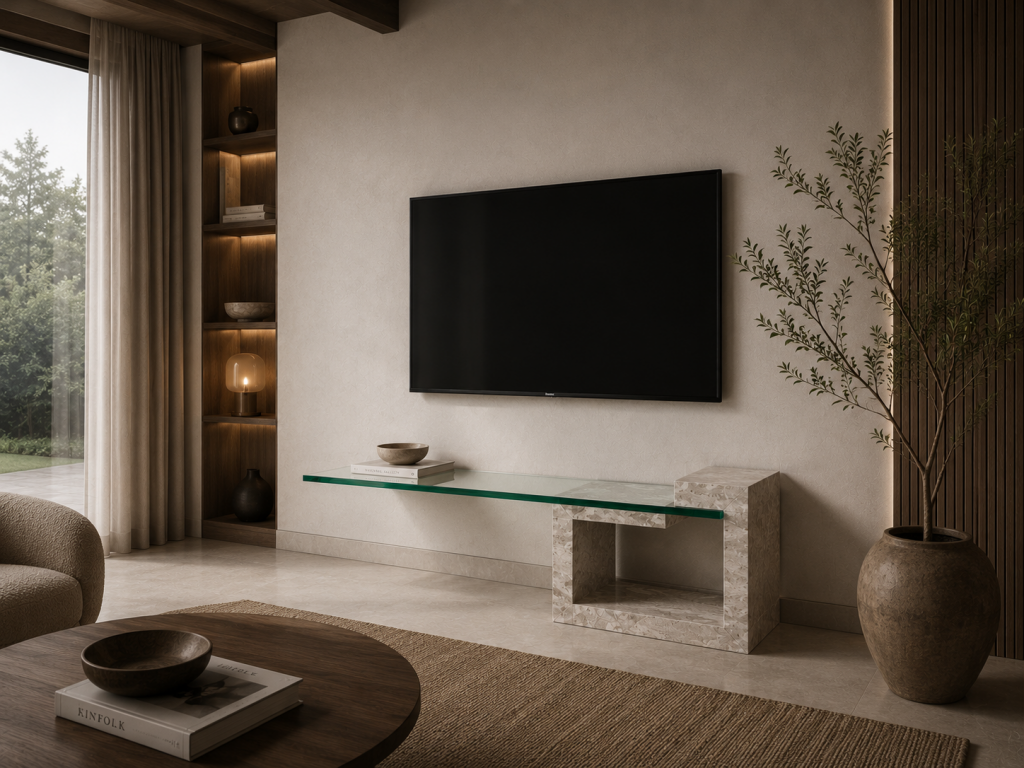 muebles de televisión a medida en mármol diseño moderno