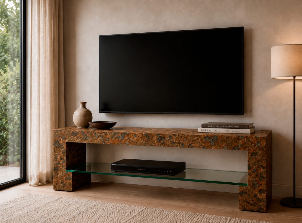 Athenea TV Marble Table Bespoke Marble Furniture Natural Stone Collectible Design Meddel Spain 1stDibs Seller Black Slate Glass Modern Design