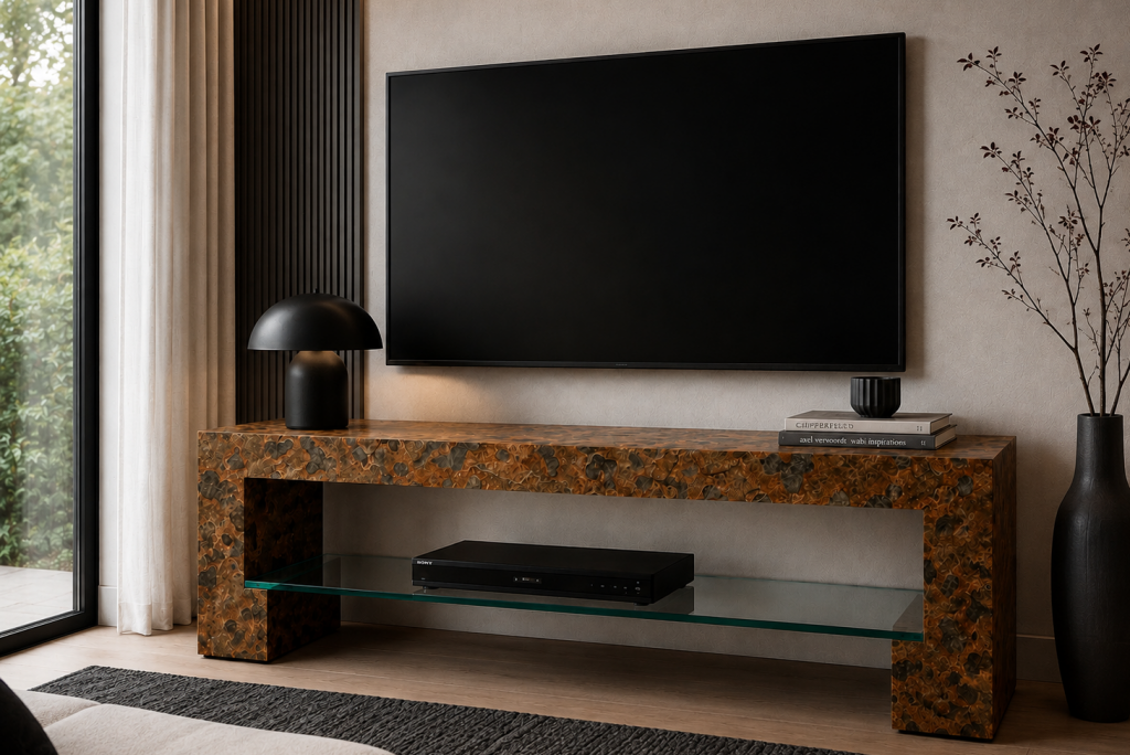 ATHENEA MESA TELEVISIÓN MÁRMOL PIZARRA MUEBLES MÁRMOL LUJO A MEDIDA
